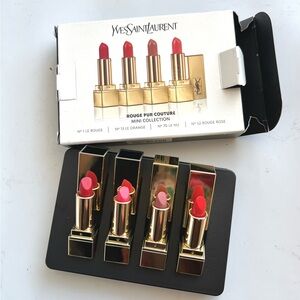 Yves Saint Laurent YSL Mini Rouge Pur Couture Lipstick 4pc Gift Set NIB 1 13 52